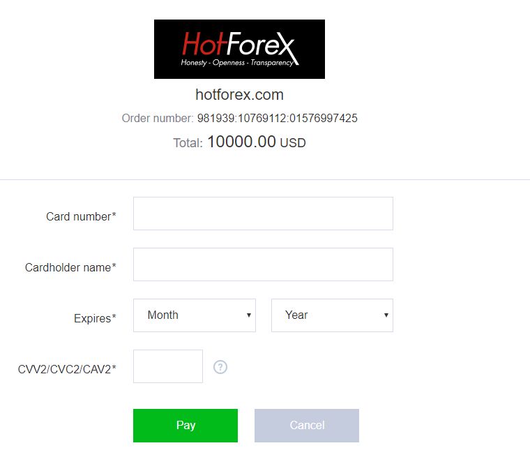 HotForexの入金方法